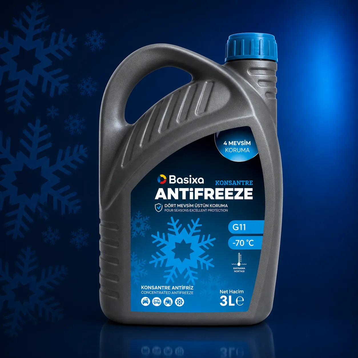 Basixa -70°C Mavi Antifriz ürün ambalajı